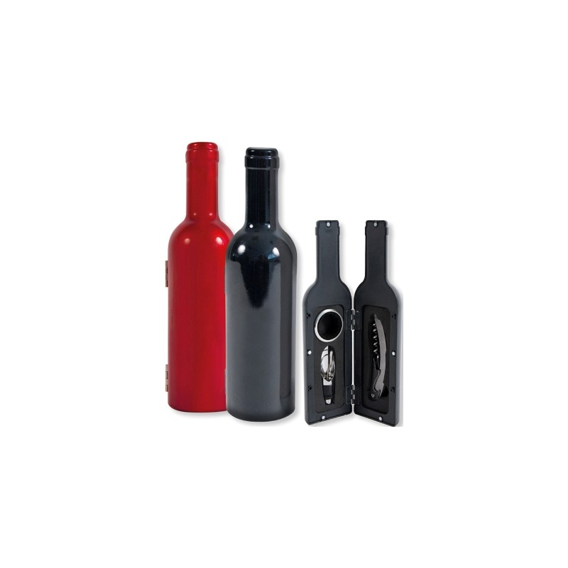 Coffret à vin avec 5 accessoires en forme de bouteille